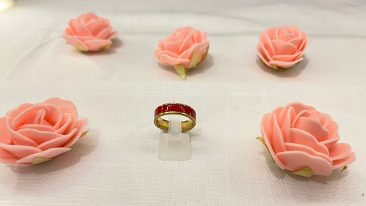 🔥 Bague Élégance Royale – Rouge & Doré