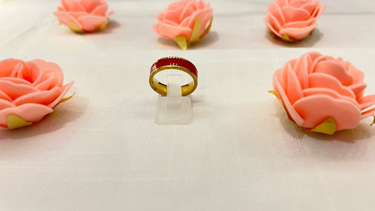 🔥 Bague Élégance Royale – Rouge & Doré