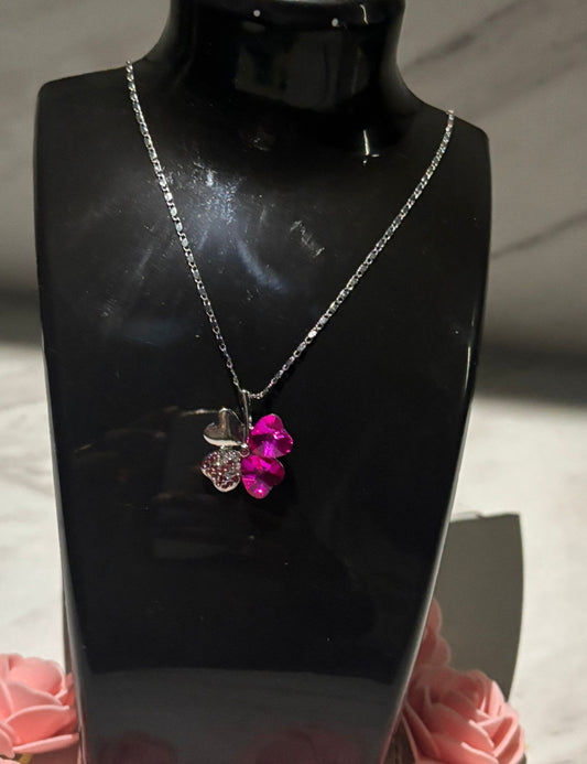 Pendentif Cœur en Trèfle Scintillant